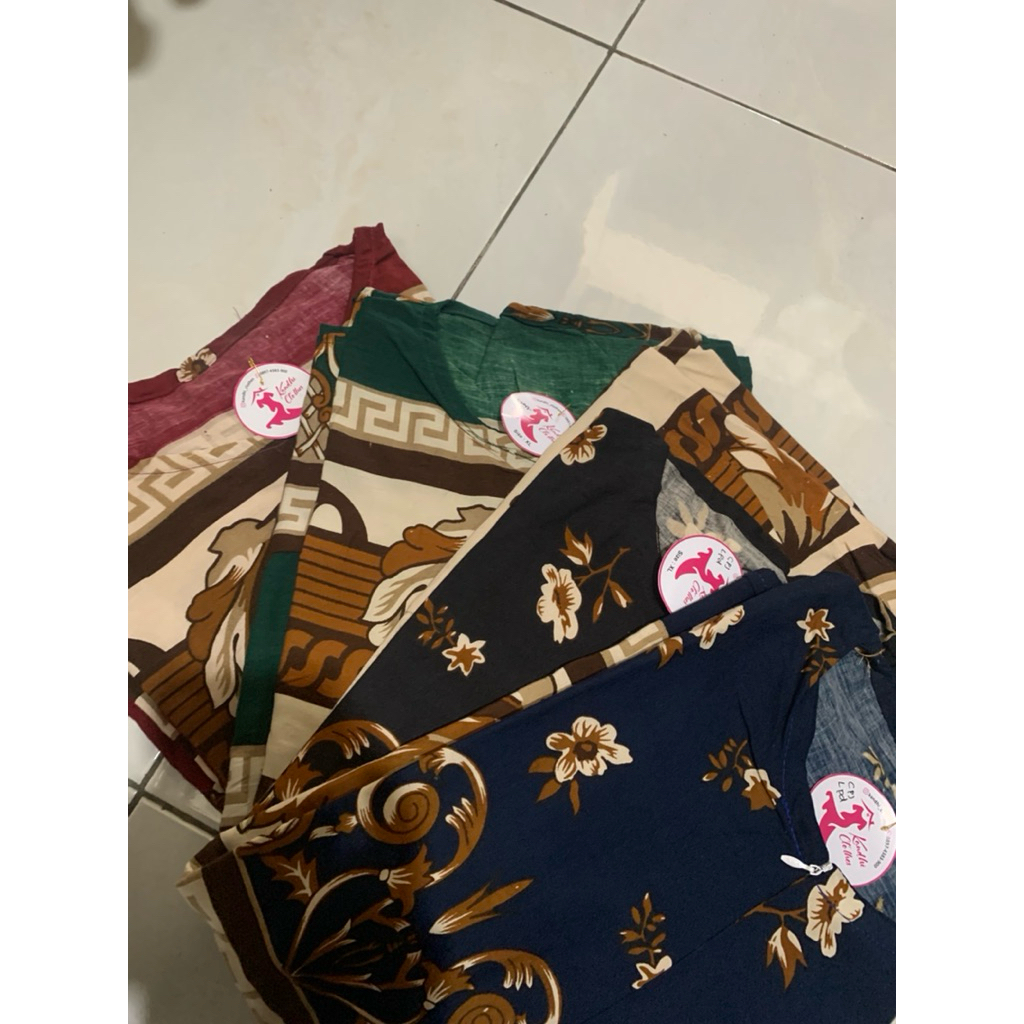 Baby Doll Lengan Pendek, Celana Panjang L-XL, Motif Batik Kombinasi modern [STOCK TERBATAS]