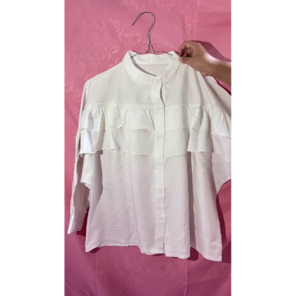 PRELOVED || Blouse Ruffle warna putih