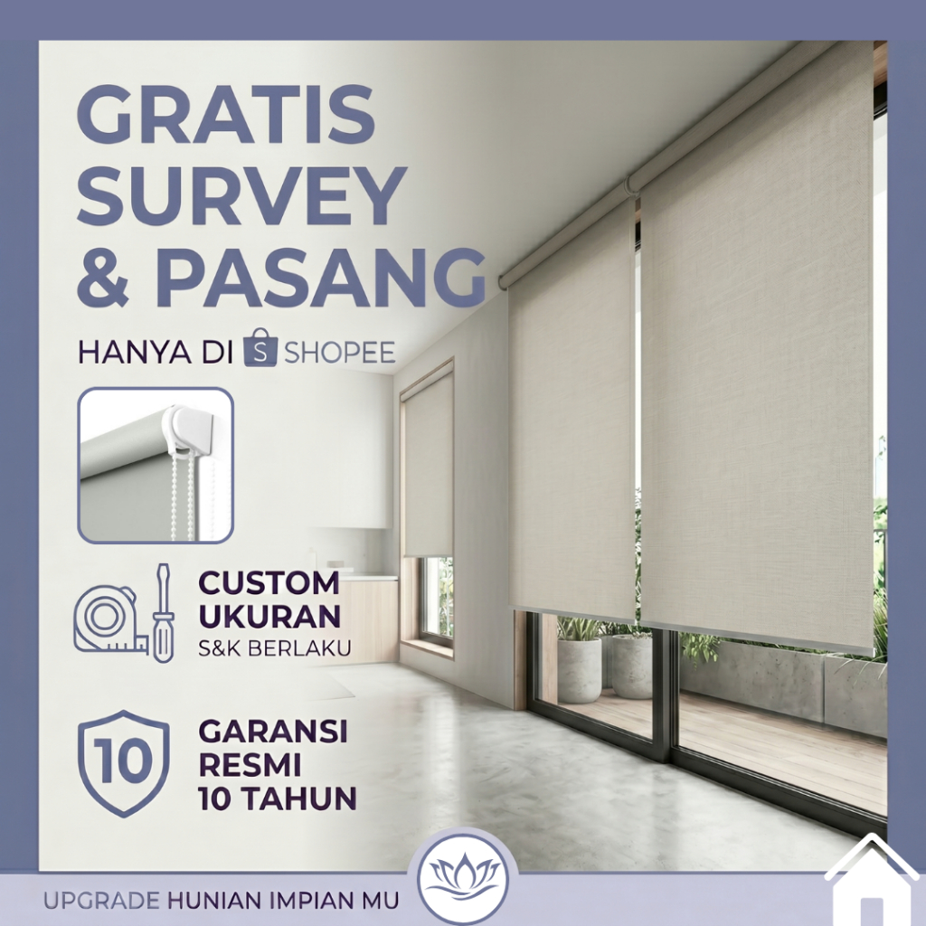 Tirai Roller Blinds Custom - Tirai Gulung Custom - Rolling Blind - Blind Roller
