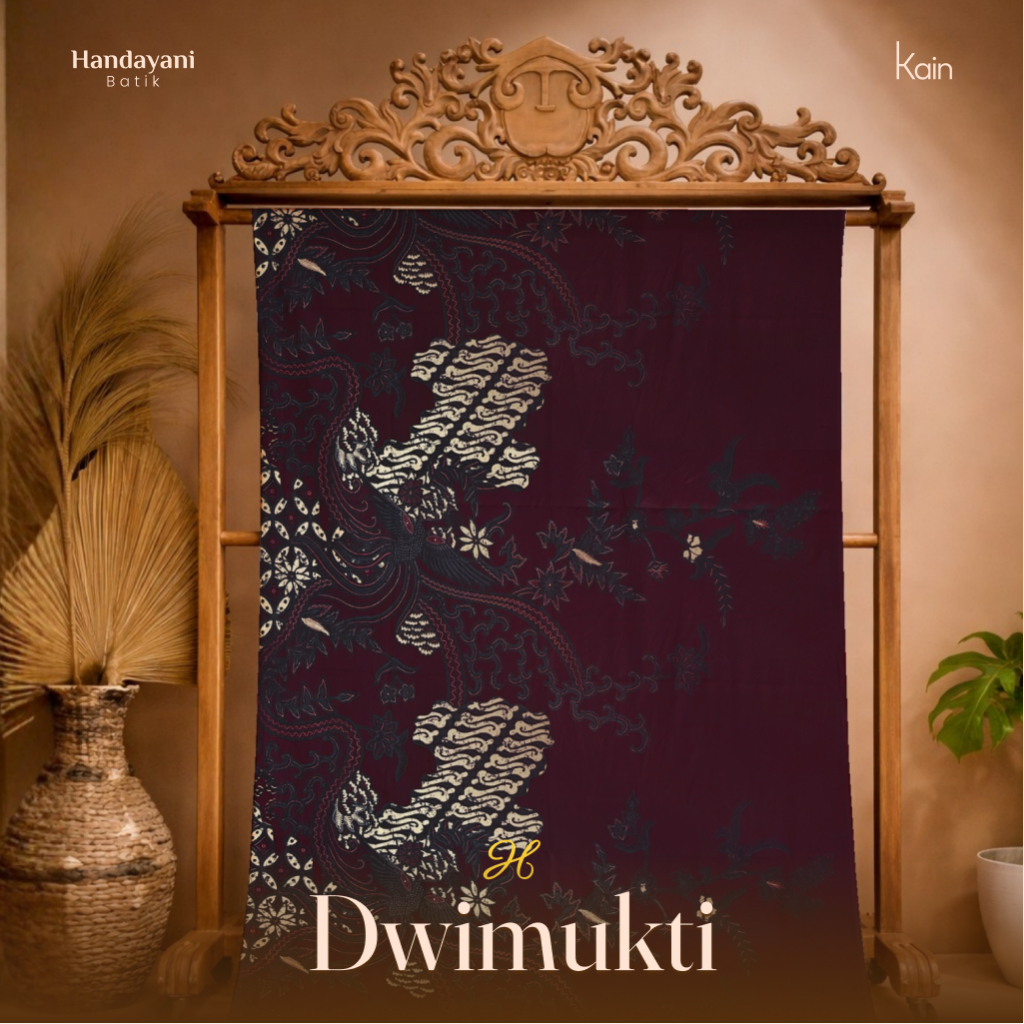 Kain Batik Motif Peksi Warna Merah Maroon Bahan Katun | MOTIF DWIMUKTI | HNDYN BATIK