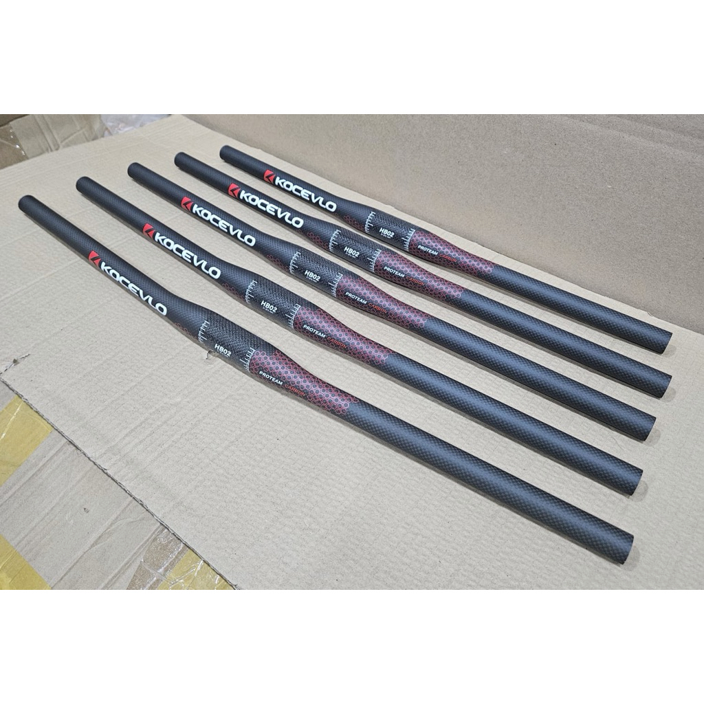 Stang MTB Sepeda Gunung KOCEVLO PRO TEAM (Flat) Full Carbon 620/660/680/700/720mm