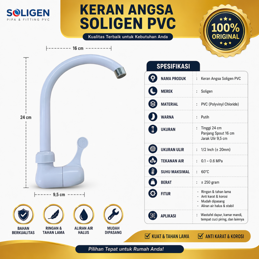 KERAN ANGSA SOLIGEN PVC PUTIH / NEW SOLIGEN