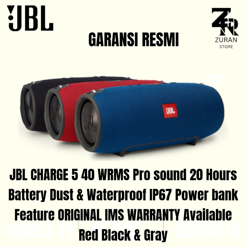 JBL CHARGE 5 ORIGINAL IMS WARANTY BLUETOOTH SPEAKER DAN POWERBANK