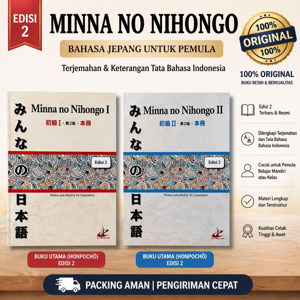 Paket Minna No Nihongo Edisi 2 Jepang 1 & Jepang 2 [ORIGINAL]