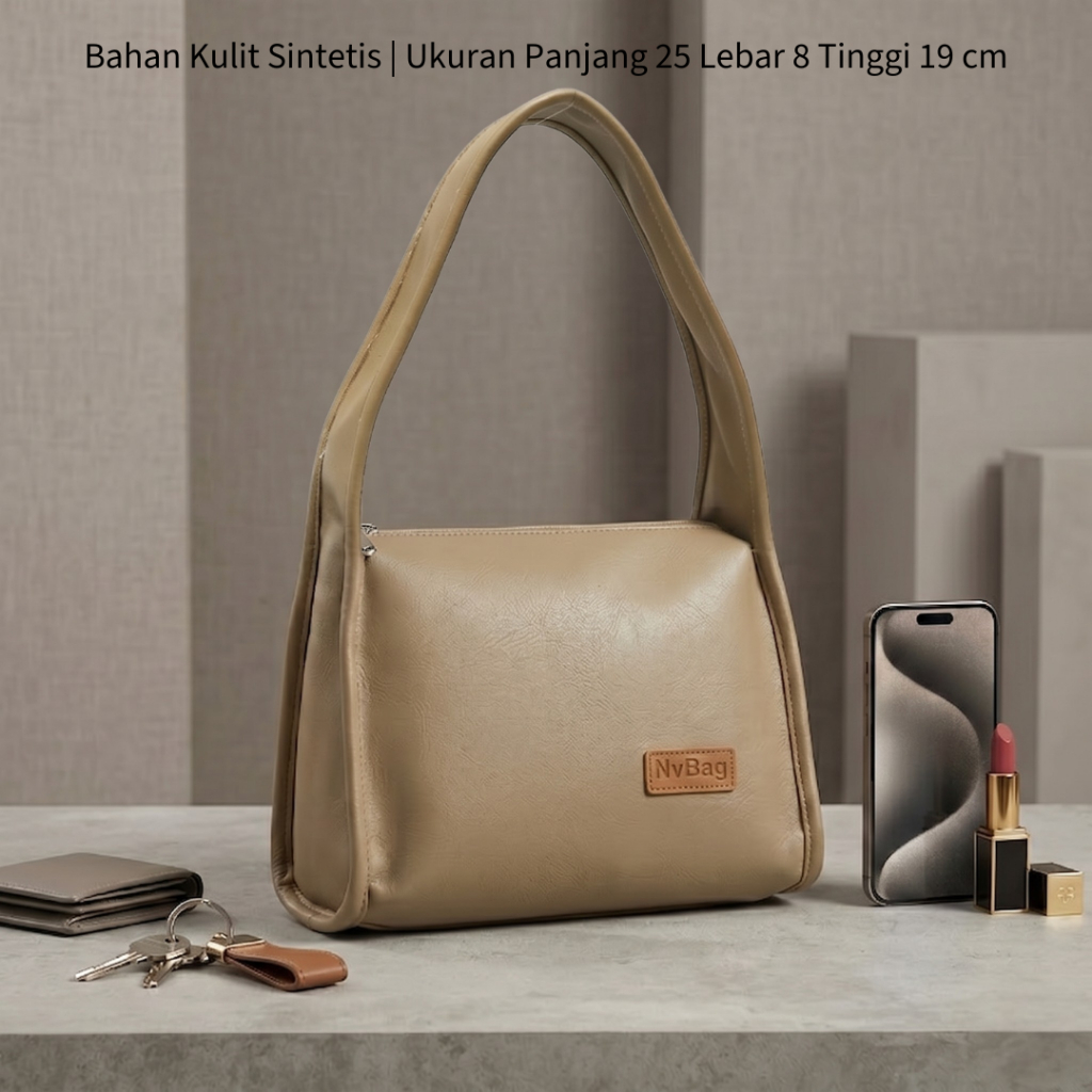 Tas Tangan Hand Bag Selempang Wanita Kulit Sintetis Elegan - Tas Cewek Simpel Kecil Mudah Dibawa