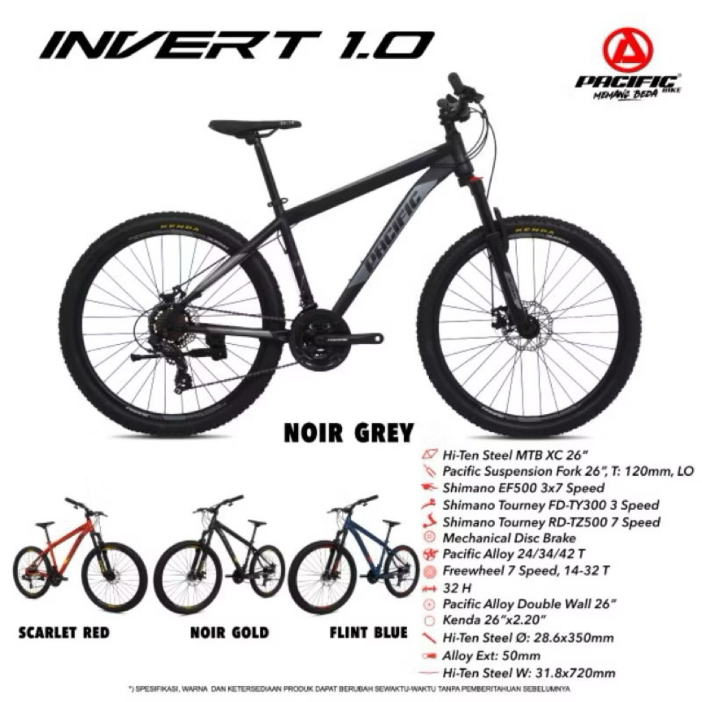 Sepeda Anak cowok dewasa Gunung mtb ring 26 Pacific Invert 1.0 Rangka besi | Sepeda Gunung Pacific i