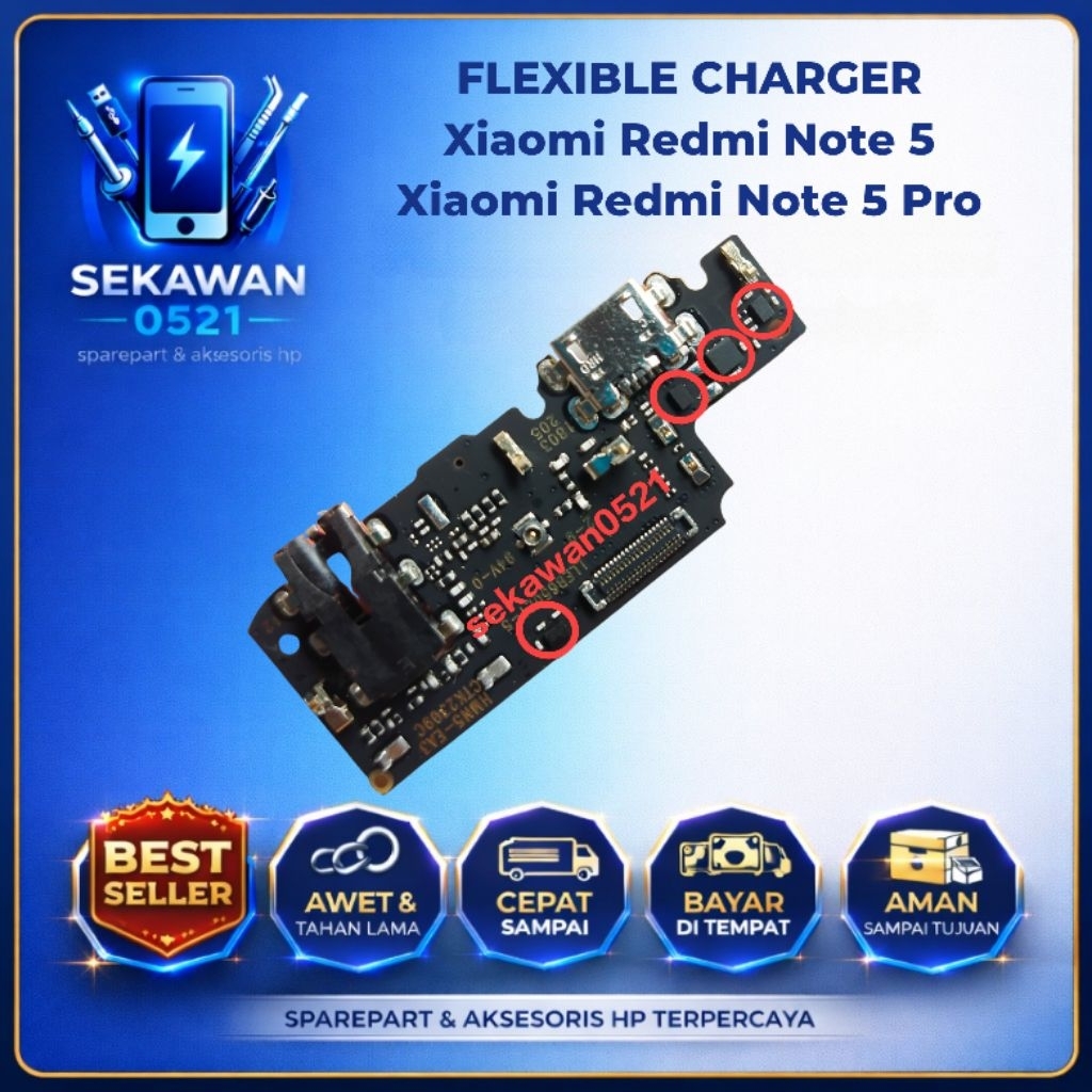 Fleksibel Charger Xiaomi Redmi Note 5 / Xiaomi Redmi Note 5 Pro / Full Ic