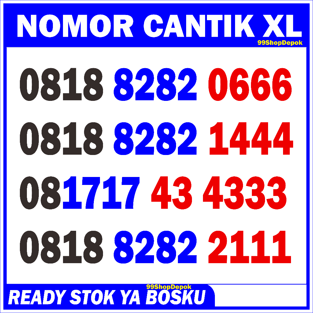 Nomor Cantik XL TRIPLE 666 XL 333 Kartu Perdana Nomer Cantik XL 4g 5g 111 43 4333