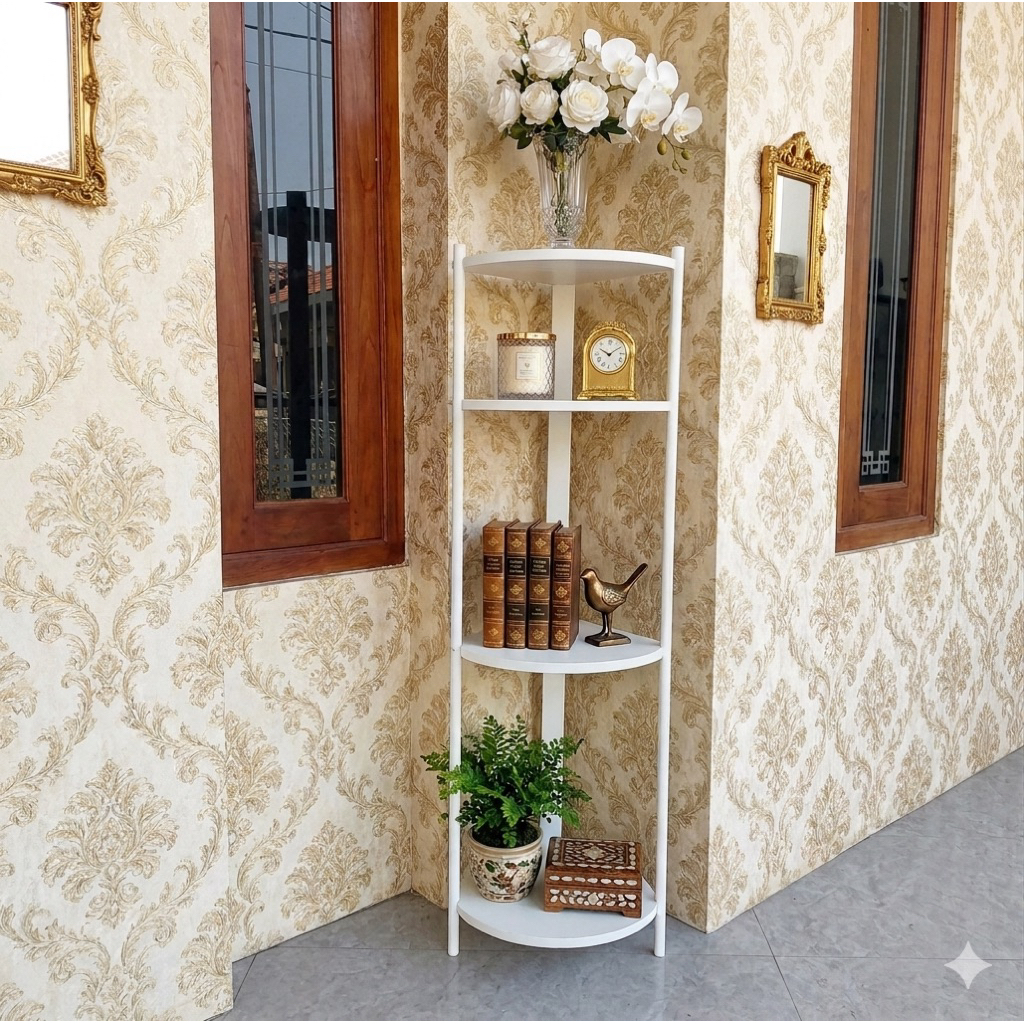 RAK BUNGA KAYU MINIMALIS TINGGI 120CM|| HIASAN SUDUT RUANGAN
