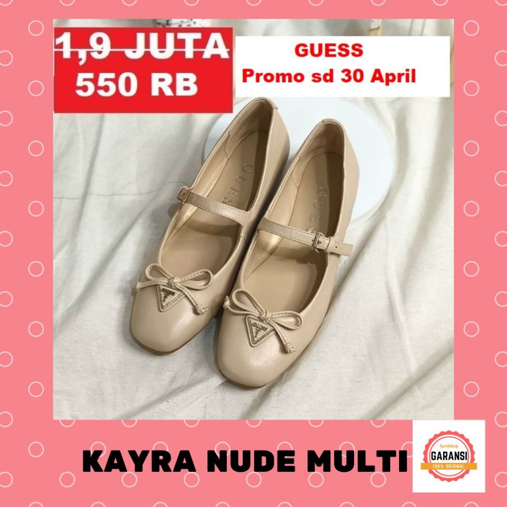 Sepatu flat shoes wanita seri KAYRA Guess 100% original store