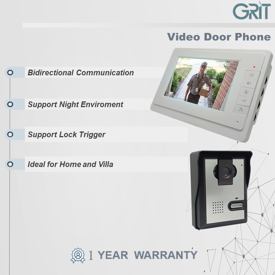 Video Door Phone Intercom Pintu System Rumah Villa Apartment