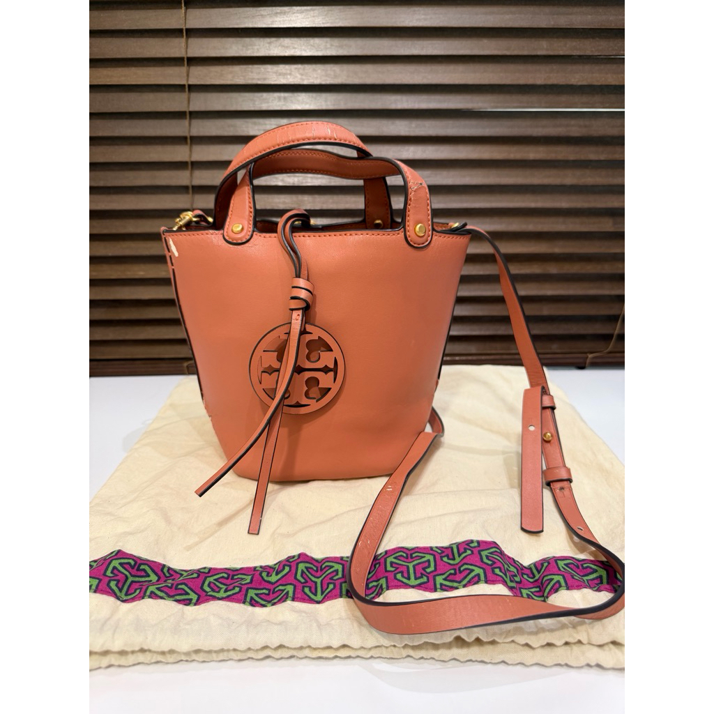 tory burch miller mini bucket bag dusty pink