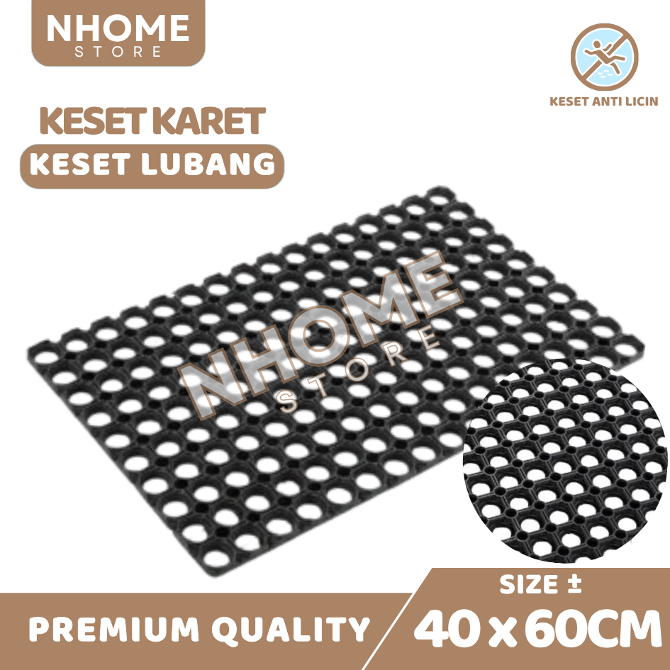 Keset Kaki Keset Karet Anti Slip Keset Karet Kamar Mandi Keset Karet Lubang Uk 40 x 60 cm