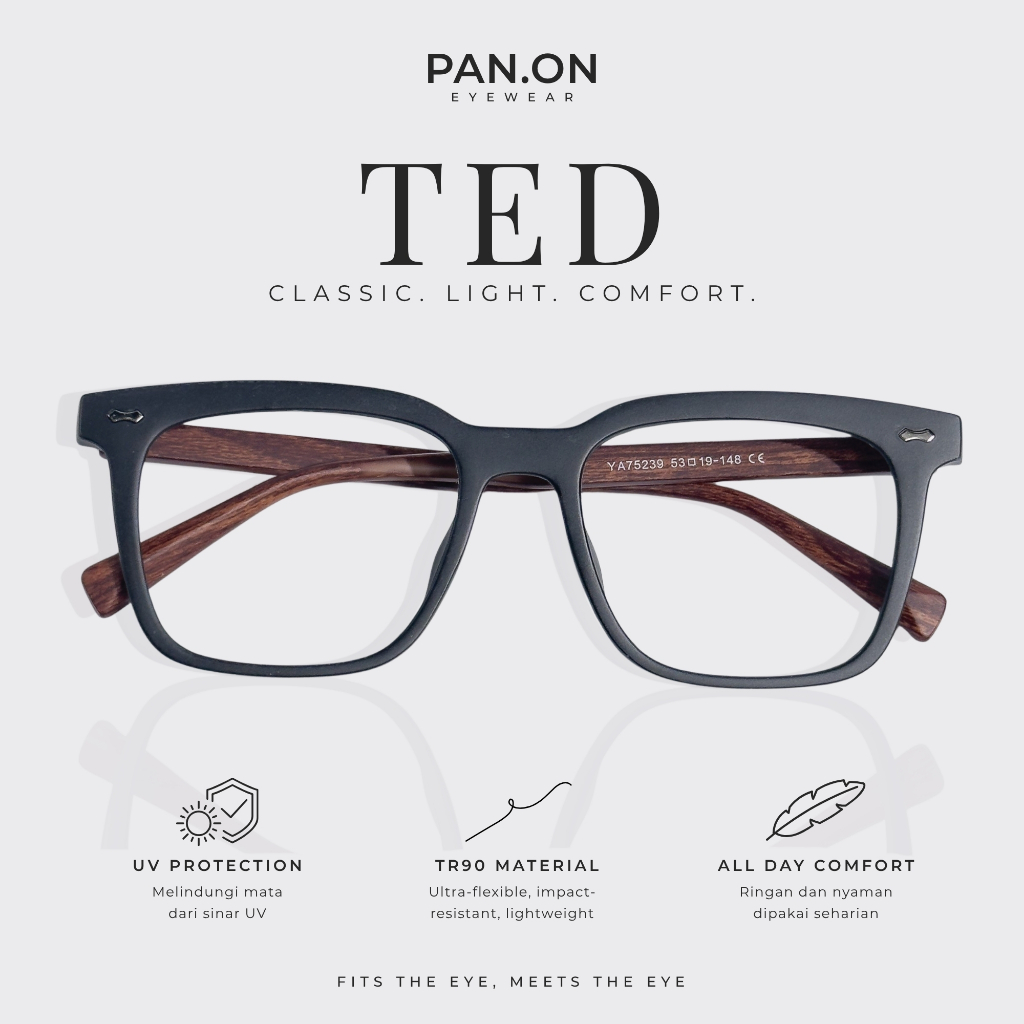 PAN.ON Eyewear • TED - Frame Kacamata Square Wayfarer