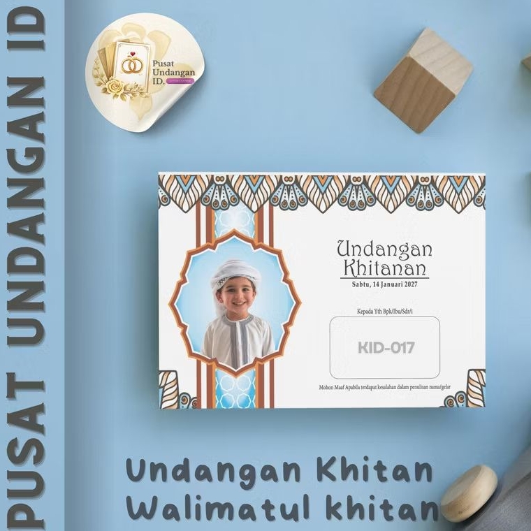 UNDANGAN SUNATAN / TASYAKURAN KHITAN / KARTU UNDANGAN PHOTO / UNDANGAN KHITAN ~ KID-017