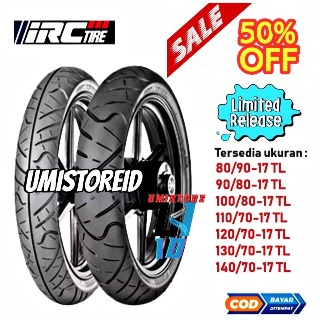 Ban Motor Ring 17 IRC Tubeless Vixion Byson CBR Ninja Megapro Dan Motor bebek lainnya