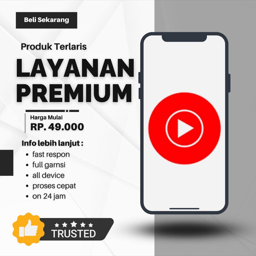 Layanan Youtube Premium 1 Tahun - Bebas Iklan, Kualitas Tinggi, Full Garansi