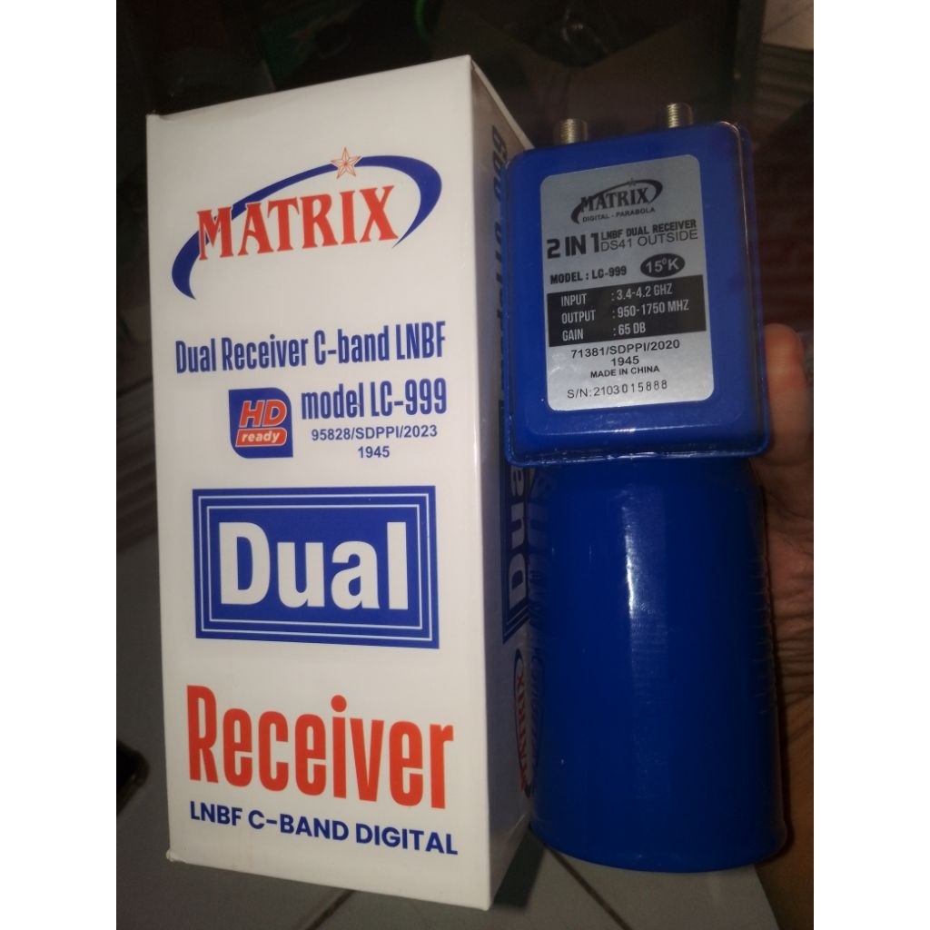 LNB MATRIX CBAND TWIN C BAND DUAL RECEIVER PARABOLA JARING