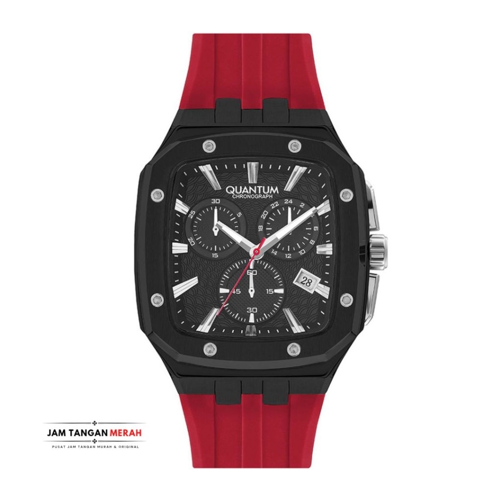 Jam Tangan Merah Quantum Hunter HNG1033.658 Red Black