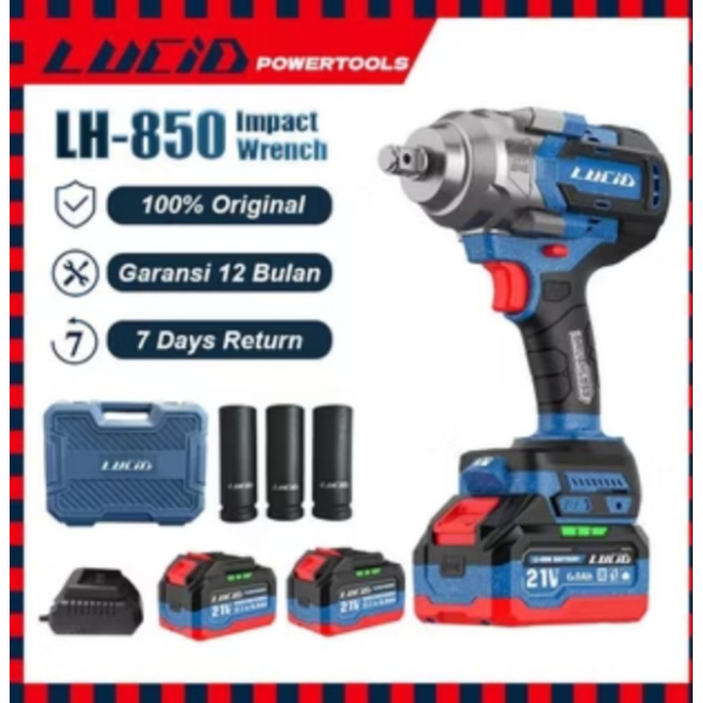 LUCID LH850 IMPACT WRENCH 1500NM 2 BATREI 6Ah DMEG 15C