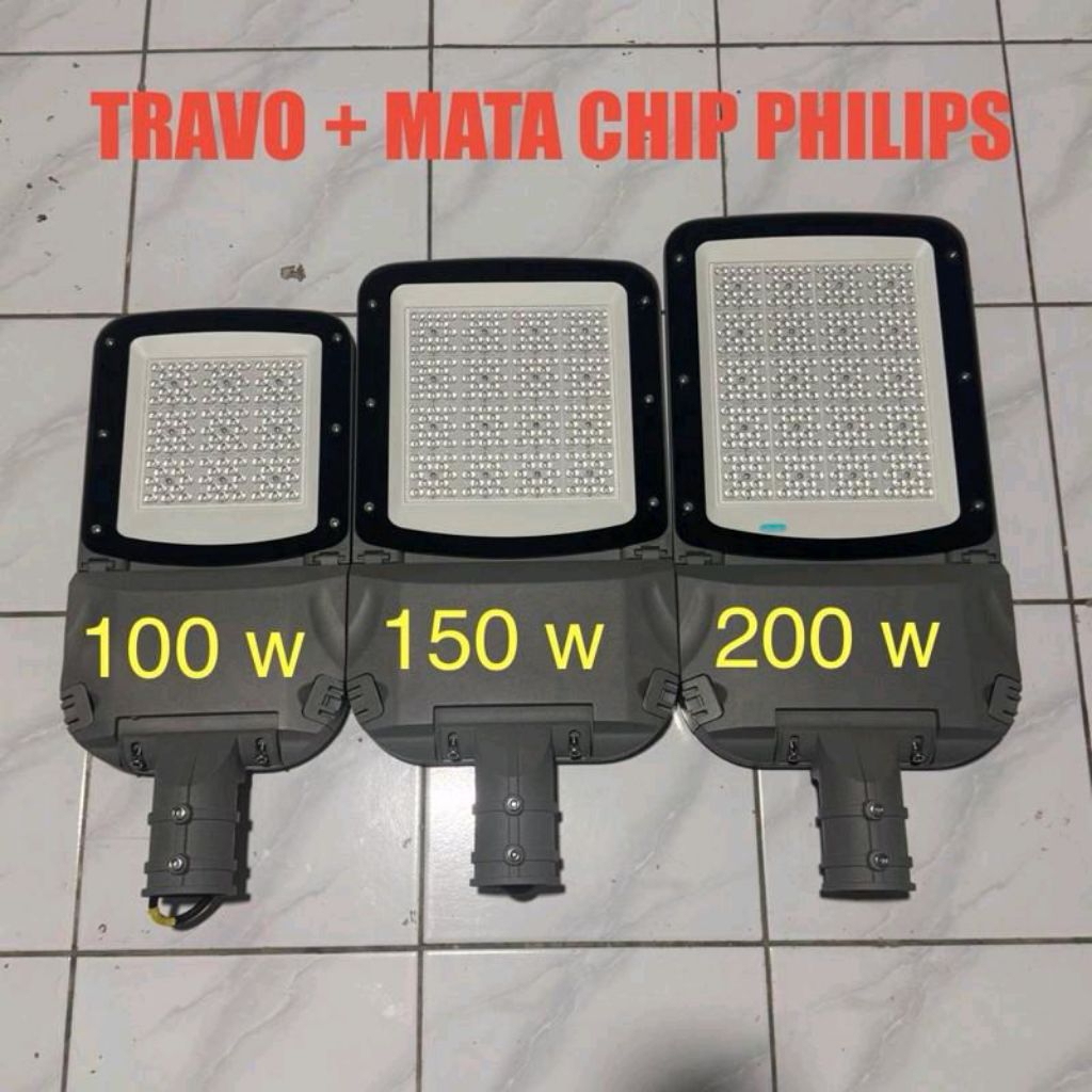 Lampu jalan PJU led Adjustable 100w 150w 200w travo + mata chip led Philips lampu led flood light 22
