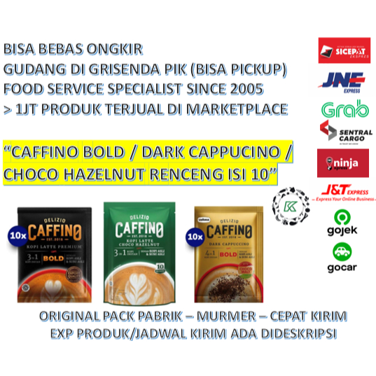 Promo Caffino Bold / Dark Cappucino / Choco Hazelnut Kopi Sachet Instan renceng Berkualitas