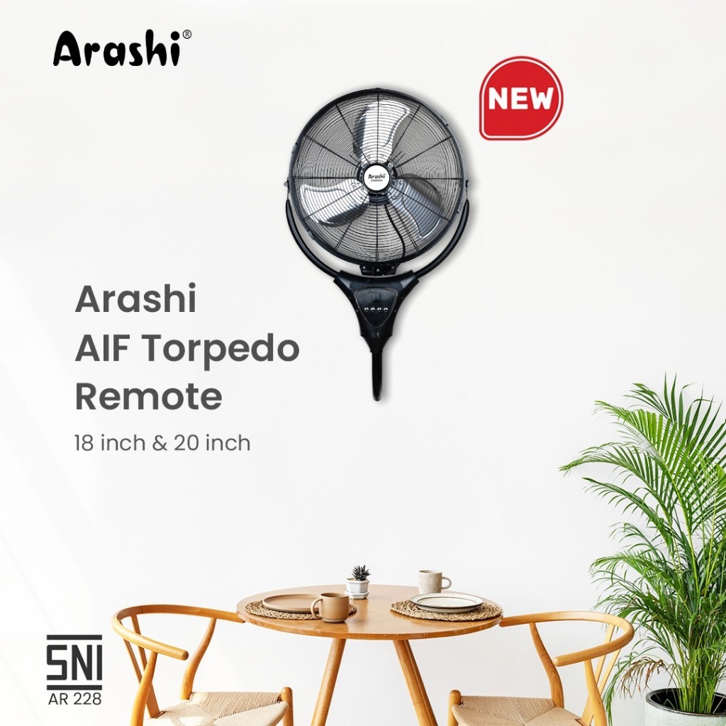 Arashi Kipas Angin Dinding 18" / 20" Inch AIF Torpedo Wall Fan 18 / 20 inch + Remote Control