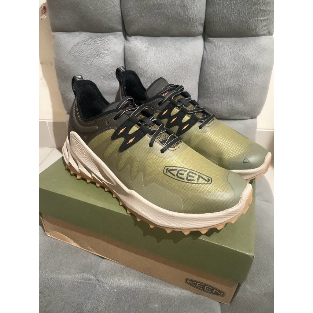 KEEN Zionic Speed Men Dark Olive/Scarlet Ibis BNIB Hiking Shoes Trail Run Outdoor Waterproof Sepatu 