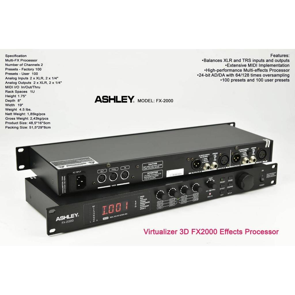 EFEK VOCAL ASHLEY FX2000 FX 2000 VIRTUALIZER 3D ORIGINAL GARANSI RESAMI 1 TAHUN