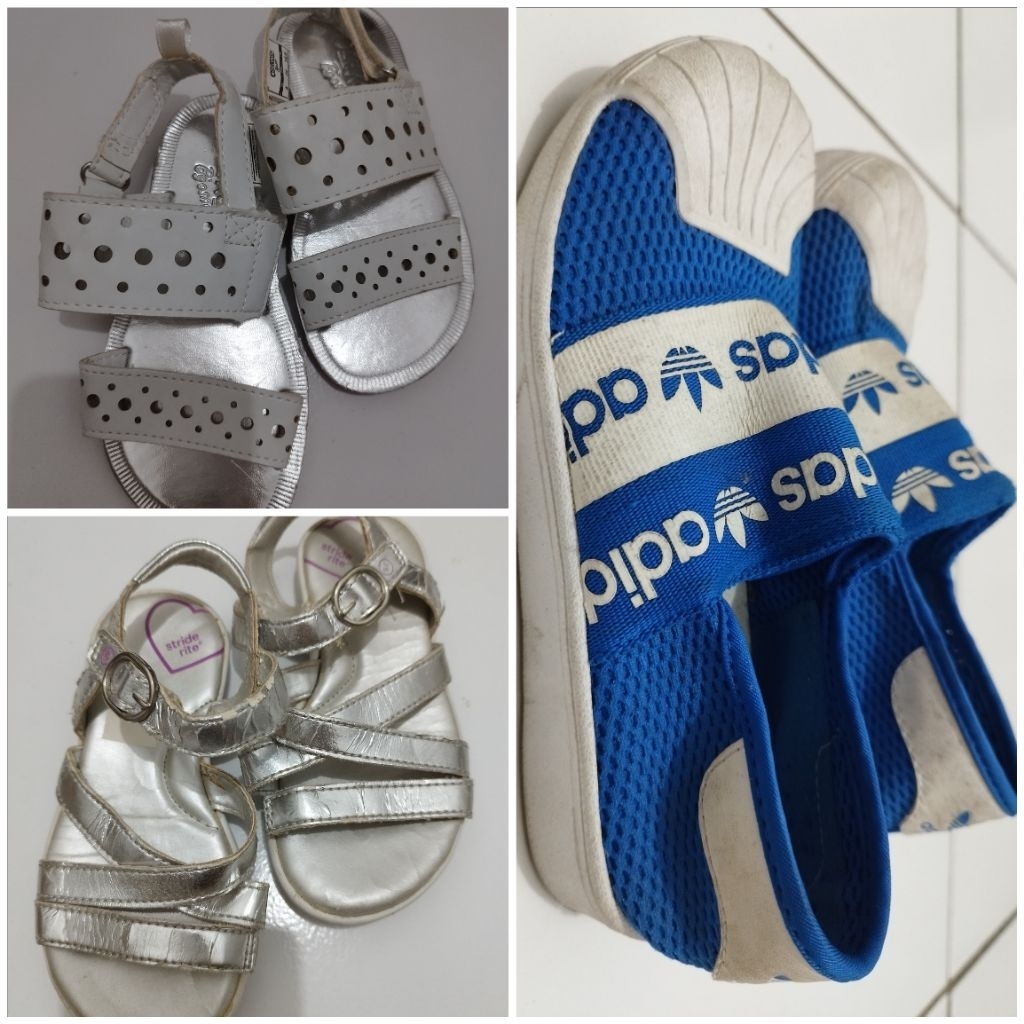 [CEK DESKRIPSI] Preloved Sepatu Sandal Anak Adidas, OshKosh B'Gosh, Stride Rite