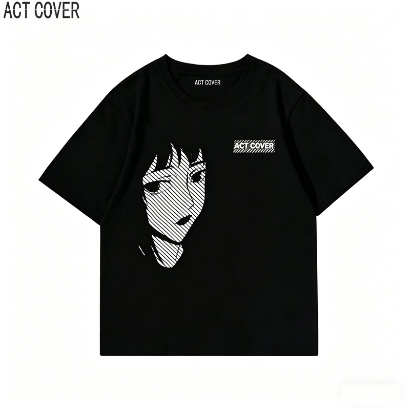 Kaos Katun Oversize Print Unisex Cotton Combed 24s Motif Jepang-Korea S-XXXL