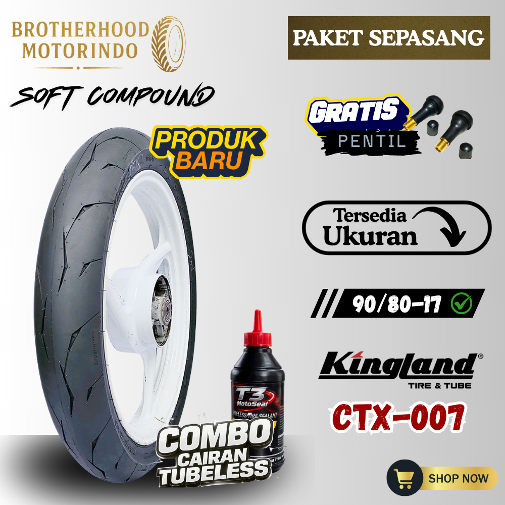 BAN KINGLAND AXCERO CTX 007 TUBELESS RING 17 (90/80-17) BAN RING 17 / BAN RING 17 / BAN SOFT COMPOUN
