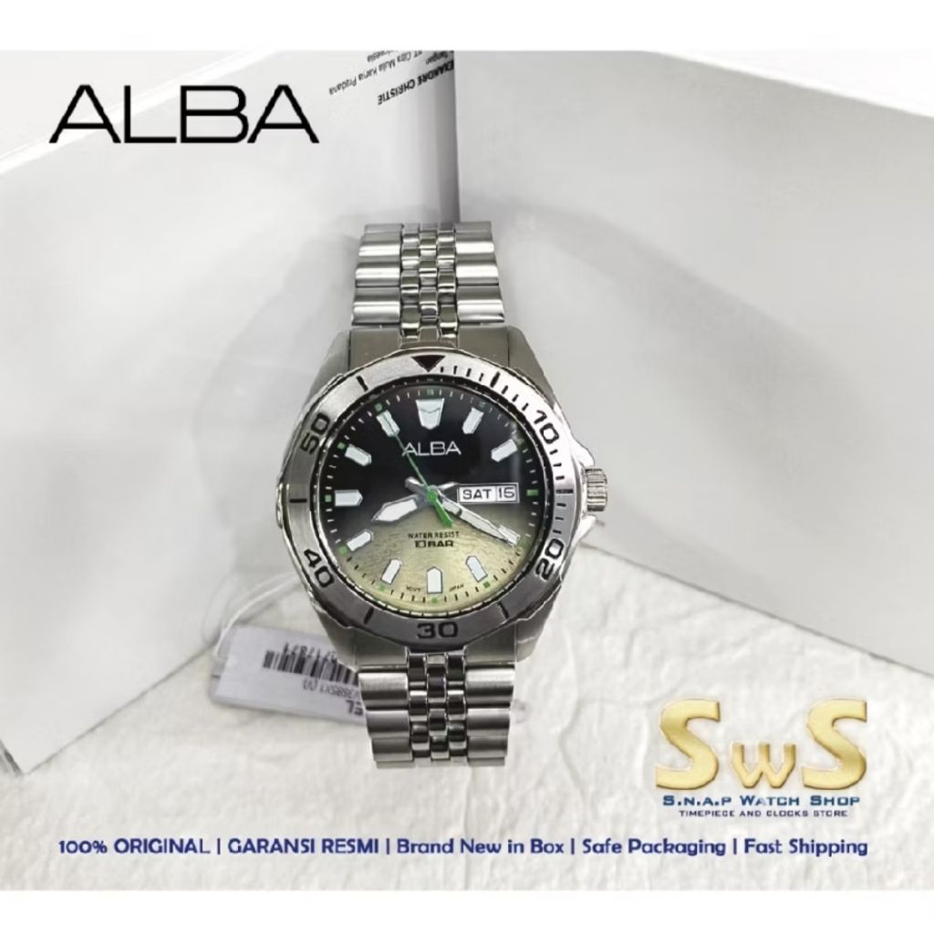 Alba AV3585 ALBA AV3585X1 Active Gravity Men Gradient Dial Stainless Steel Strap Jam Tangan Pria