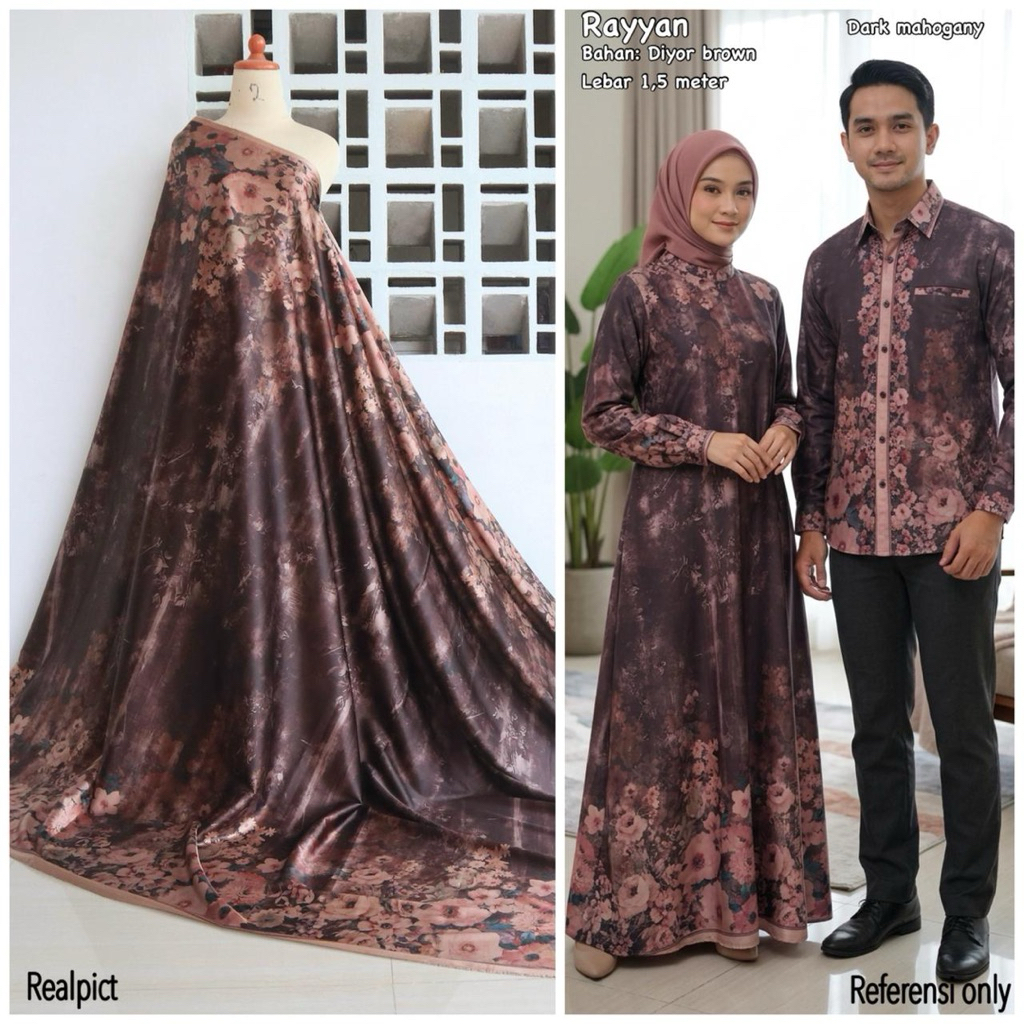 KAIN METERAN SILK MOTIF RAYYAN | BAJU COUPLE | KAIN SARIMBIT | harga persetengah meter