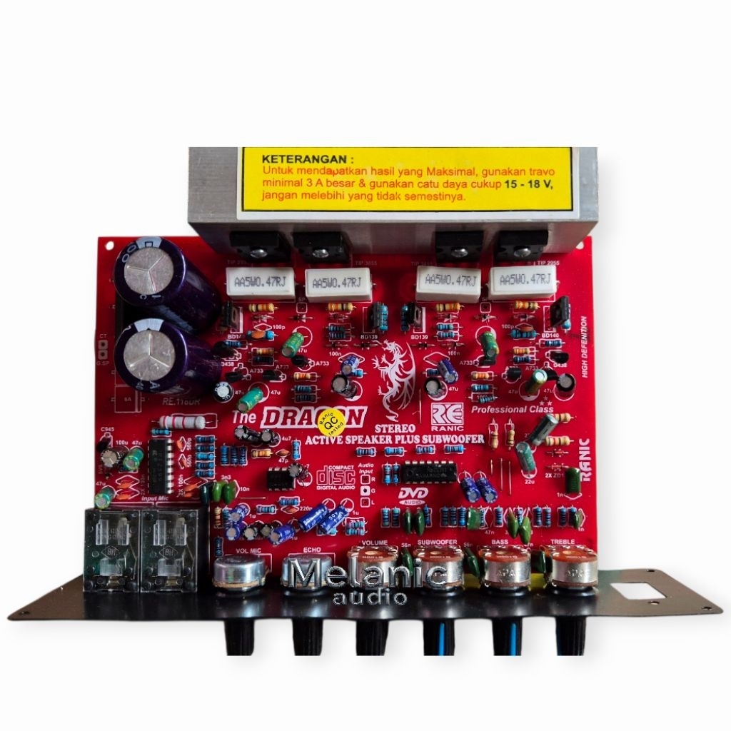 kit speaker aktif amplifier subwoofer stereo dragon type 350