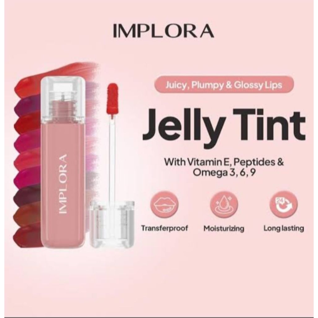 IMPLORA JELLY TINT TRANSFERPROOF | MOISTURIZING | LONGLASTING | LIP TINT TAHAN LAMA IMPLORA ORI 100%