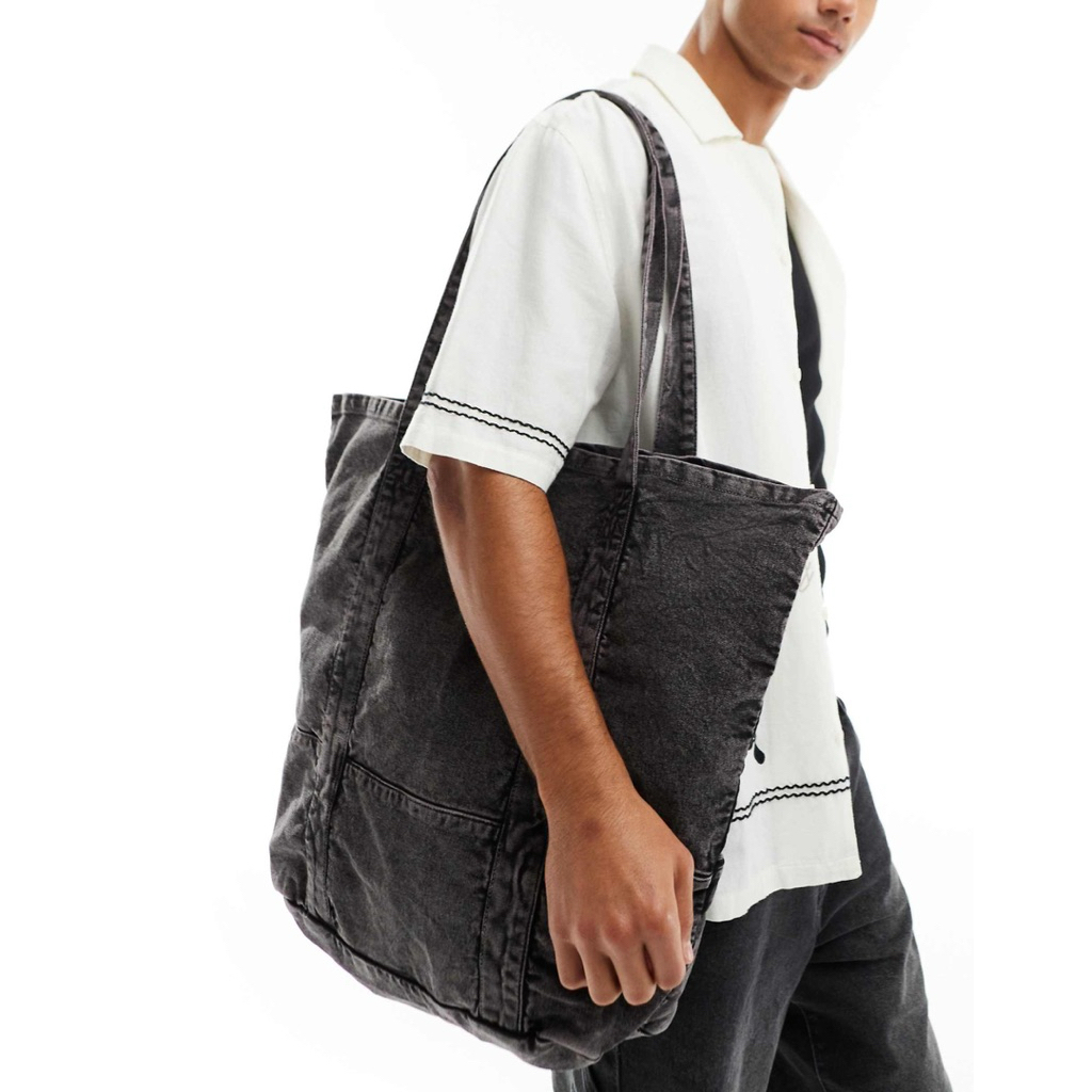 TYPO WASHED DENIM TOTEBAG UNISEX