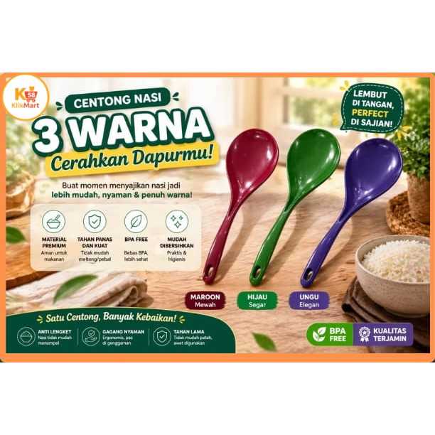 12 PCS ENTONG NASI / CENTONG PLASTIK NASI / SOUVENIR / ENTONG SENDOK SAYUR WARNA MURAH