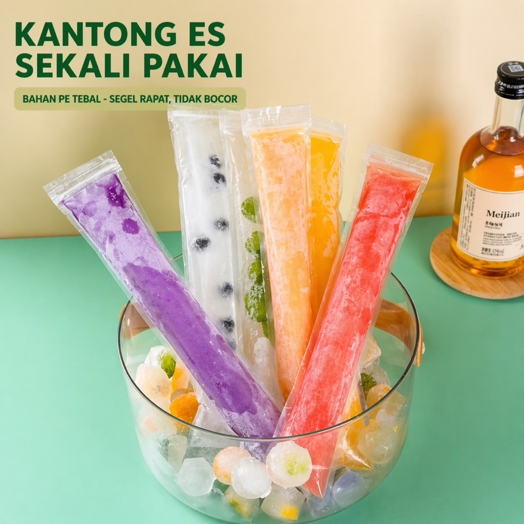 Plastik Minuman Es Mambo 50pcs Foodgrade Tebal / Plastik Es Mambo Tebal / Plastik Es Lilin / Plastik
