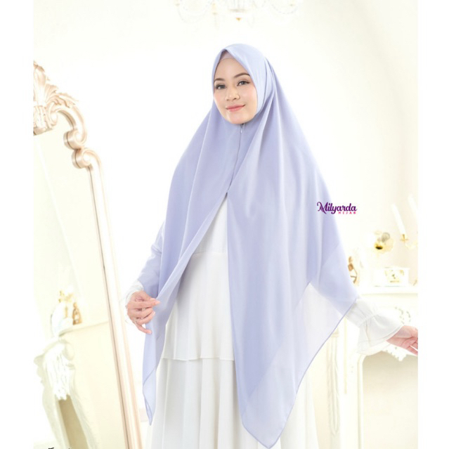Milyarda Hijab Zipper Khimar Sheila Segiempat instan Resleting Kerudung Instant Khiban Jilbab Polos 