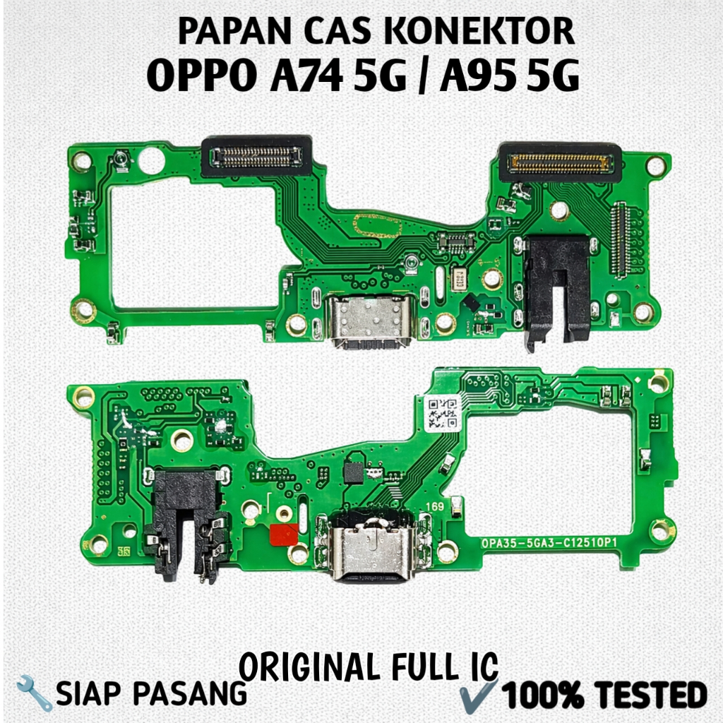 papan cas oppo A74 5G / oppo A95 5G  original konektor pcb full ic board pengganti Conektor charger 