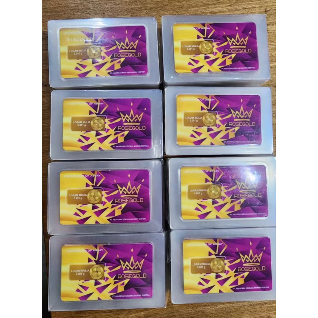 25 pcs Emas Mini Logam Mulia Rose Gold 0.001gr - Investasi Emas Terjangkau