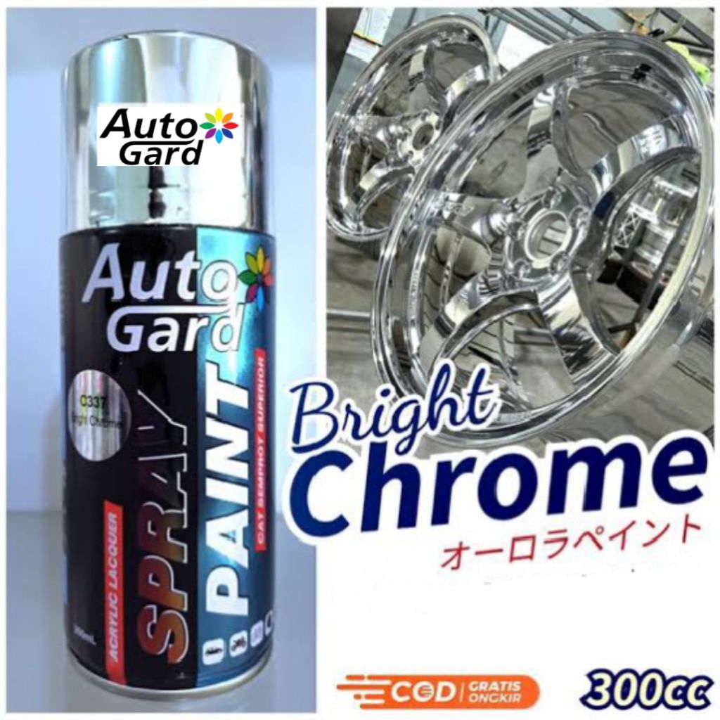 Pilok Cat Krom Cermin Chrome Autogard Mirror Chrome Cat Semprot Motor Mobil Velg Besi Plastik