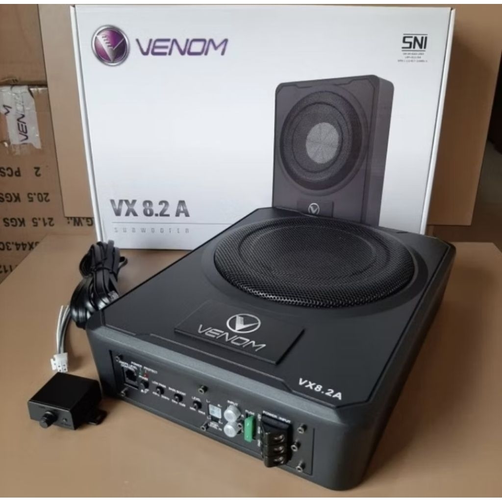 ( FREE PAKET KABEL ) Subwoofer kolong Venom Sub Aktif Venom Subwoofer Kolong Venom VX 8.2 A