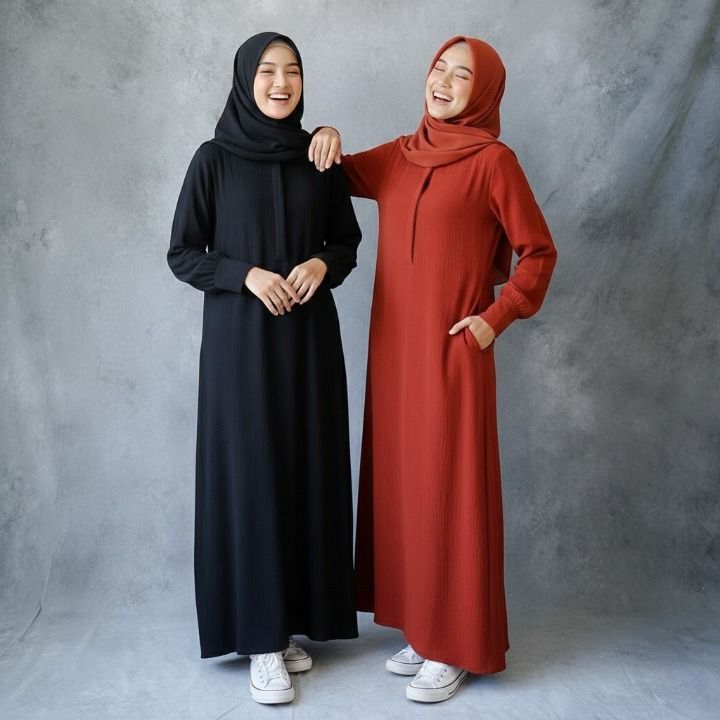 D&R PROJECT - PAULIE DRESS || MATERIAL CRINKLE || SIZE S M L XL || GAMIS TERBARU || BUSANA MASAKINI