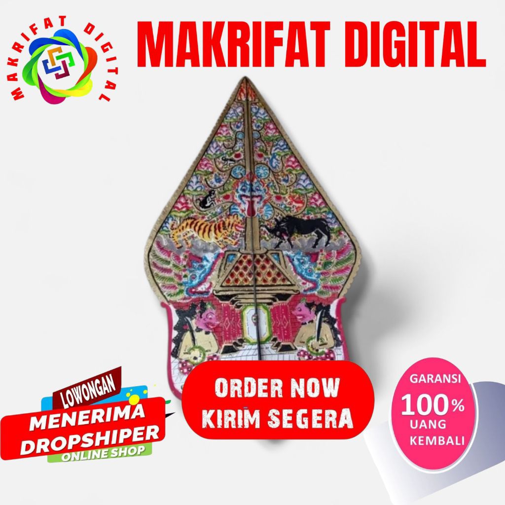 ZACK MART Wayang Kulit Kerbau Gunungan/Gunungan Kayon Ukuran 80cm Asli Kualitas Alusan Super Premium