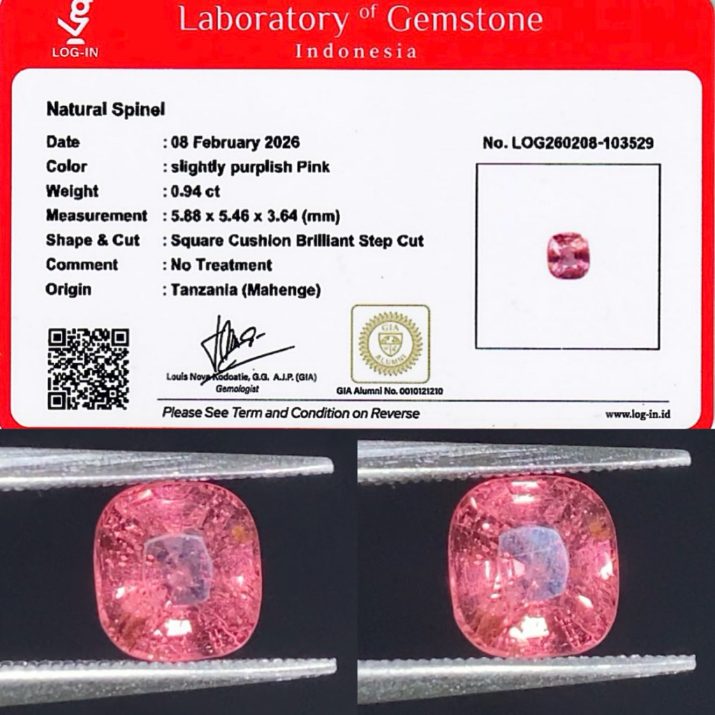 0,94 cts Natural Mahenge Spinel origin Tanzania No Treatment Memo LOGIN