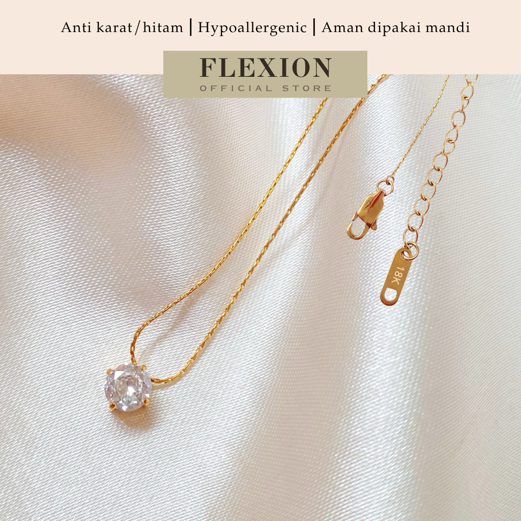 Flexion - Kalung Wanita Juliet - Titanium Anti Karat/Hitam/Luntur - Aksesoris dan Perhiasan Fashion 