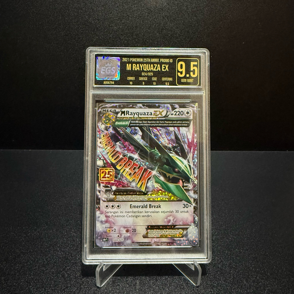 Kartu Pokemon Mega Rayquaza EX EGS Grading 10 Promo 25th 25 th Anniversary Original