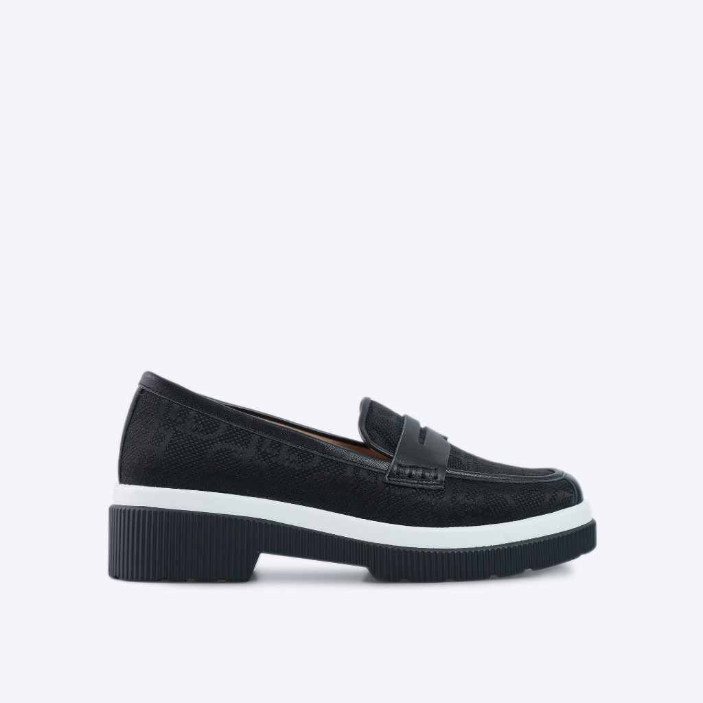 EVERBEST ALVINIA BLACK - Sepatu Loafer Wanita Chunky Sole